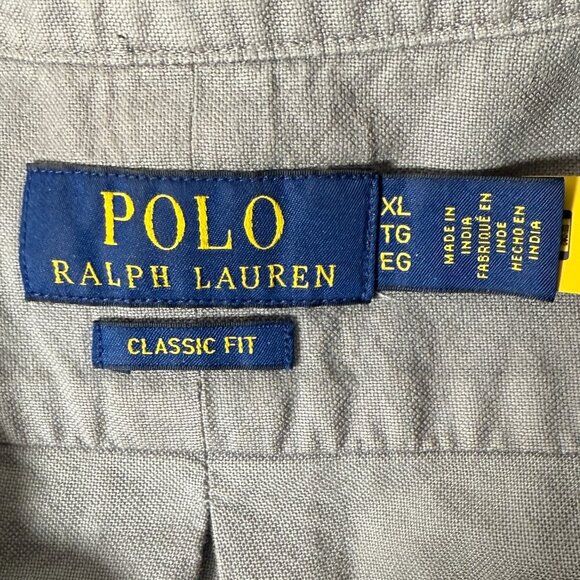 Polo Ralph Lauren Button Down 100% Cotton Classic Fit XL Gray - Picture 5 of 10